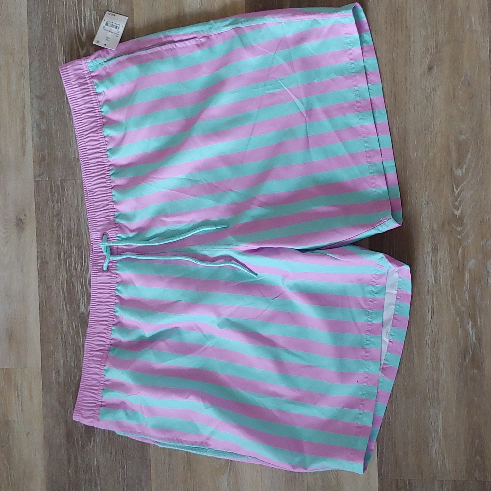 NWT Mad Engine Men's Blue Purple Striped Swim Trunks Size XXL
